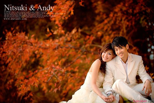 婚纱婚礼摄影作品欣赏：《Nitsuki & Andy》百衲本设计