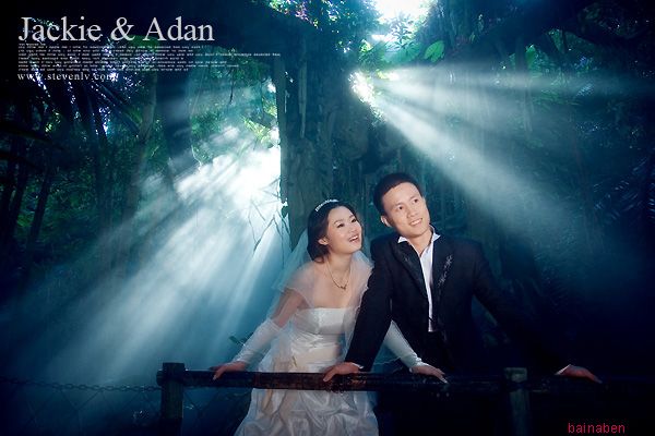 婚纱婚礼摄影作品欣赏：《Jackie & Adan》百衲本设计