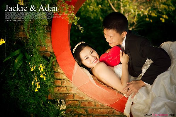 婚纱婚礼摄影作品欣赏：《Jackie & Adan》百衲本设计