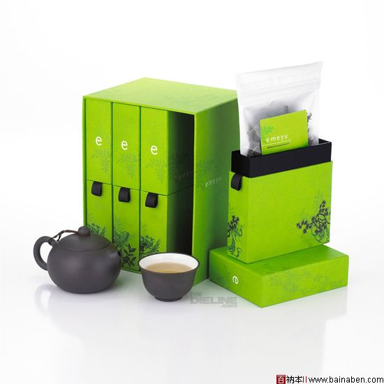 绿色风格茶叶(Emeyu Tea)包装设计欣赏-百衲本视觉