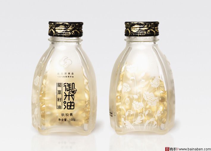 御米油罂粟籽油软胶囊包装设计欣赏-百衲本