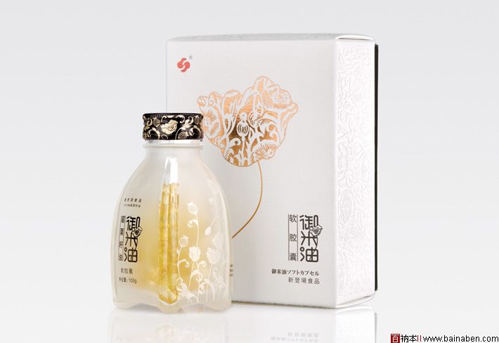 御米油罂粟籽油软胶囊包装设计欣赏-百衲本