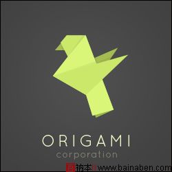 origami折纸风格标志设计-百衲本