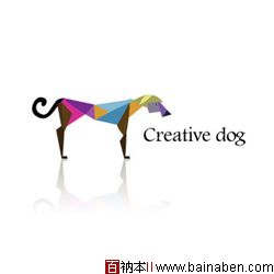 creative dog 折纸风格标志设计-百衲本