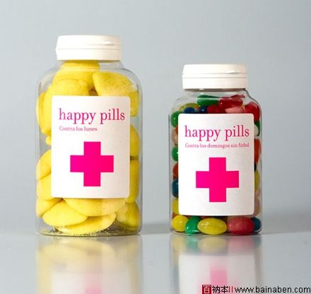 Happy pills 欧美简洁药品包装设计欣赏