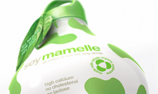 形象可爱的牛奶包装设计欣赏-Soy Mamelle